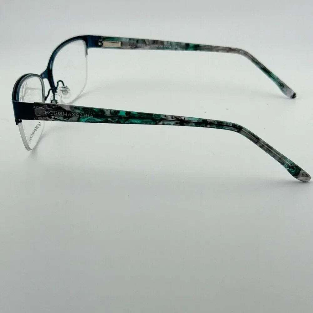 BCBGMaxazria Cat Eye Half Rim Eyeglasses‎ Flex KANA TEAL 53 17 135 H12744